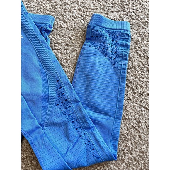 Gymshark Energy Seamless Cropped Leggings Blue Size Medium - Picture 2 of 7